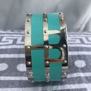 Henri Bendel Turquoise/Silver metal cuff